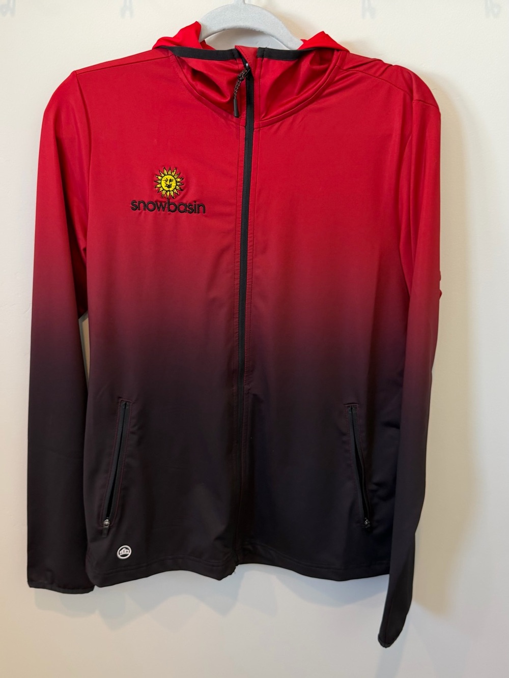 Snowbasin Red Black Ombre Hooded Jacket